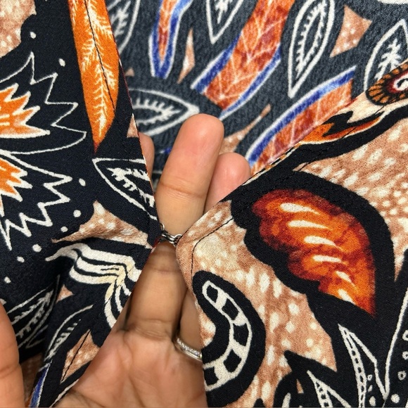 H&M Black and Orange Leaf Print Dress - Picture 5 of 9